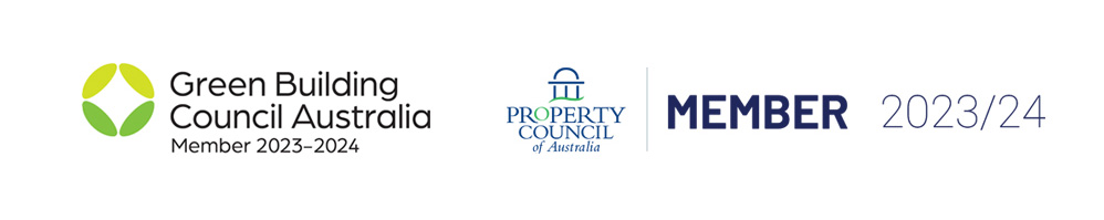 Property Council of Australia and Green Building Council of Australia membership badges for 2023-24